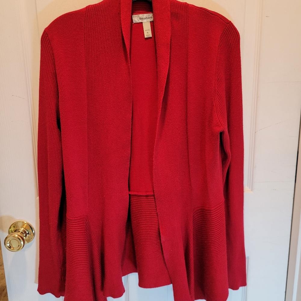 DressBarn petite xl Red Cardigan